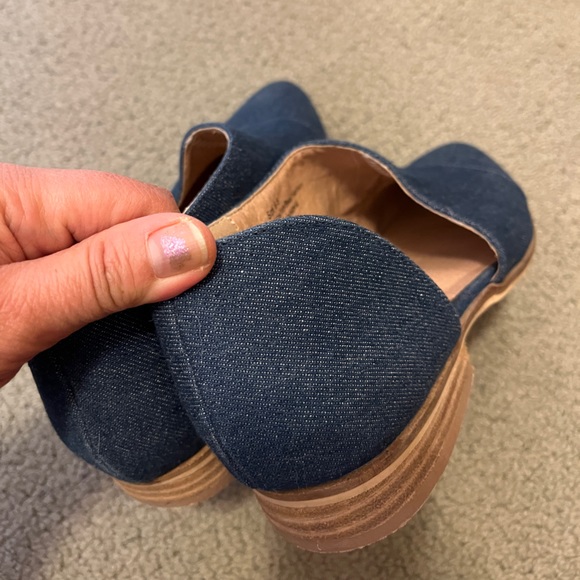 Asymmetrical Flats Denim Cut Out Shoes Free People Royale Stargazer Anthro Boho - Picture 5 of 9